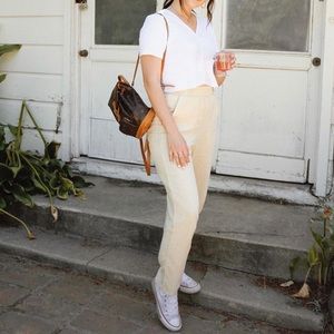 beige linen pants